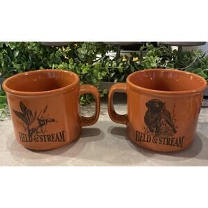 Field and Stream Coffee Mugs Set Of 2, Labrador Retriever & Duck Hunting Orange